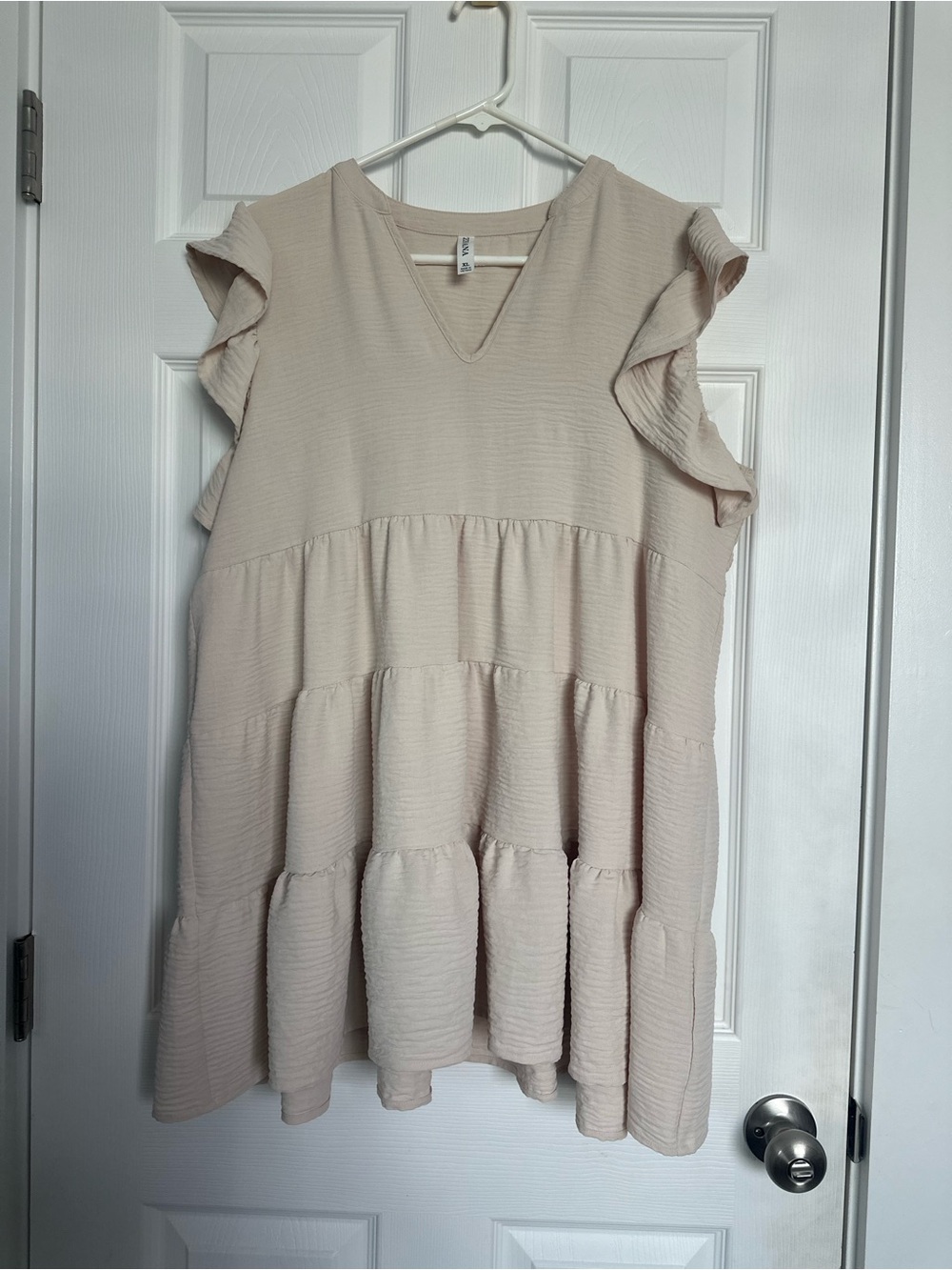 Zenana Outfitters Cream Ruffle Tiered Dress